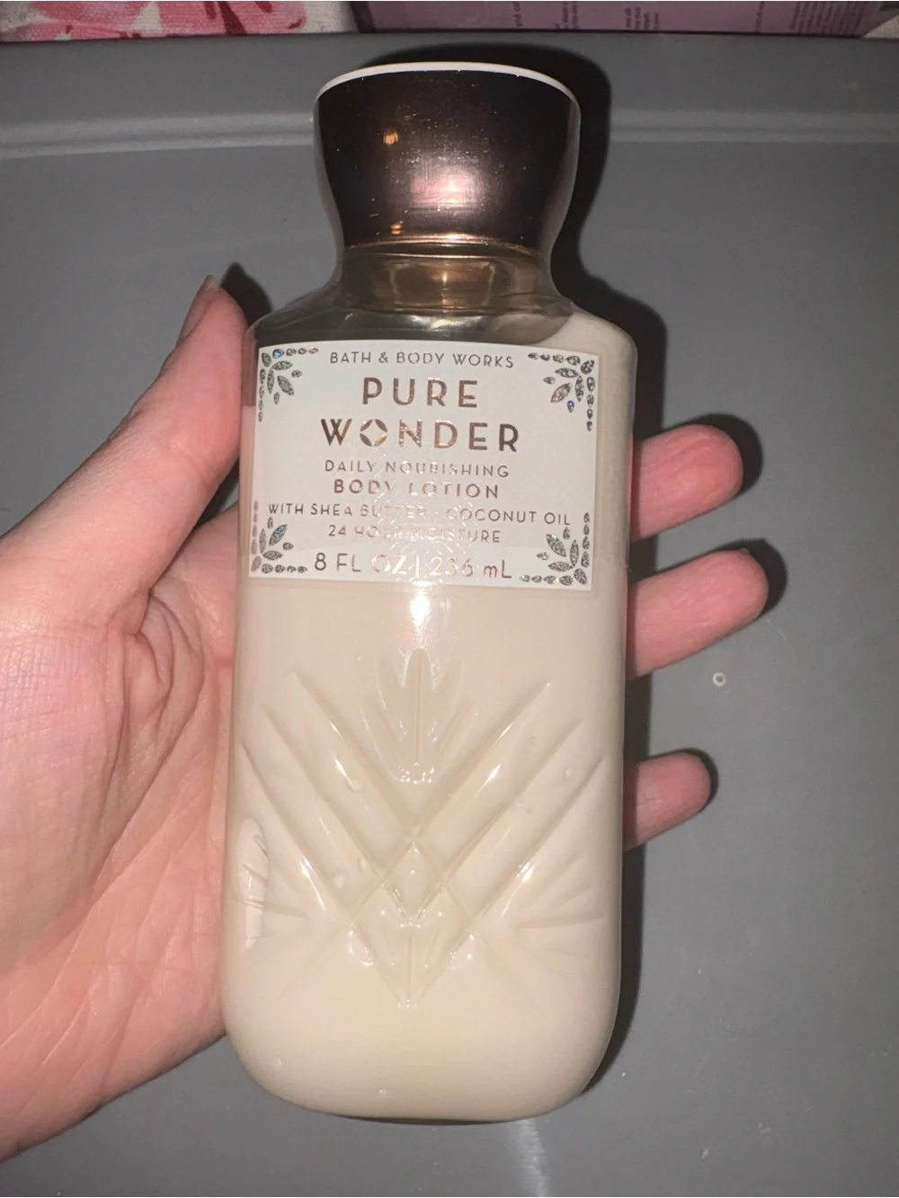 Bath & Body Works Pure Wonder Body Lotion - Cream and Rose Gold Cap